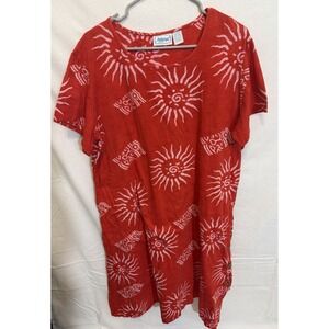 Cotton Midi House Dress Boho Cottagecore Grandmacore Pockets Vacation Beach XL